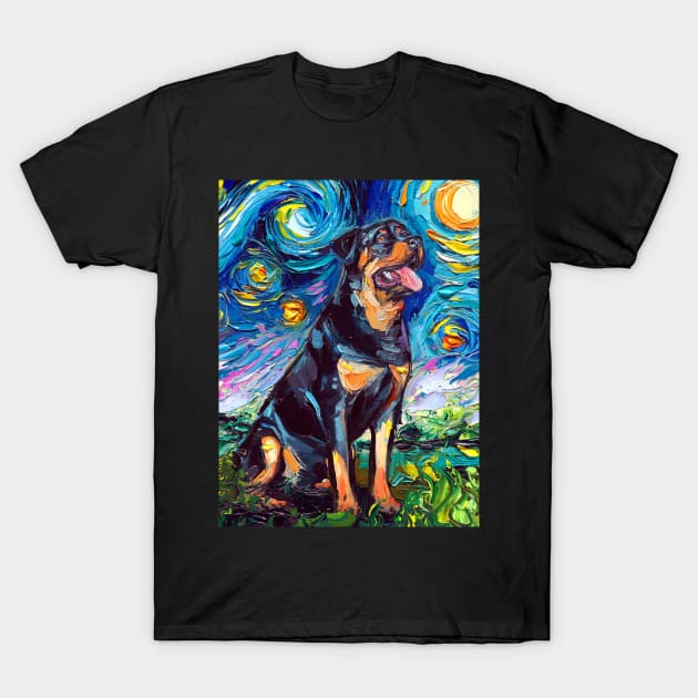 Rottweiler Night 2 T-Shirt by sagittariusgallery